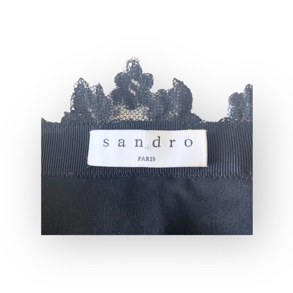 Sandro ✈︎ Rococo Metallic Guipure Lace Skirt ✈︎ aso Kristen Bell ✈︎ Black + Gold - Picture 11 of 17